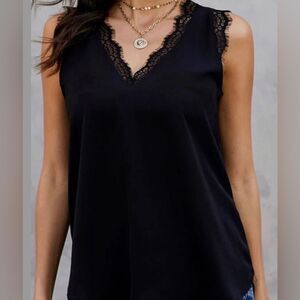 Black Lace Tank Top Women's Size Medium